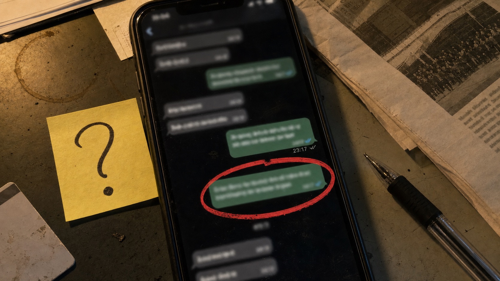 Unkenntlich gemachter Chat auf einem Telefon